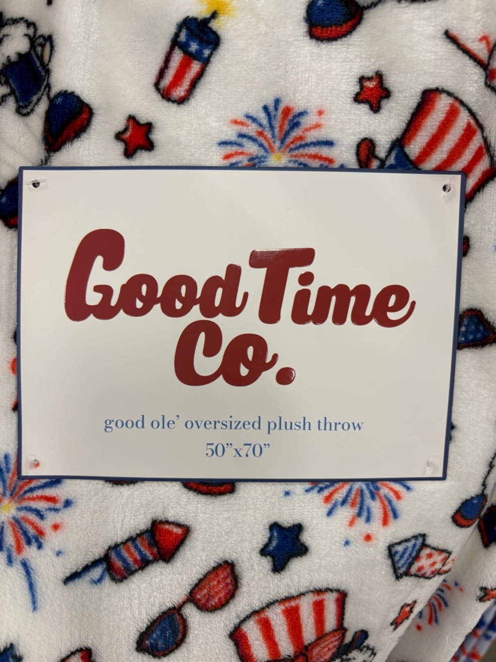 Good Time Co. Oversized Plush Throw - 4th of July Patriotic